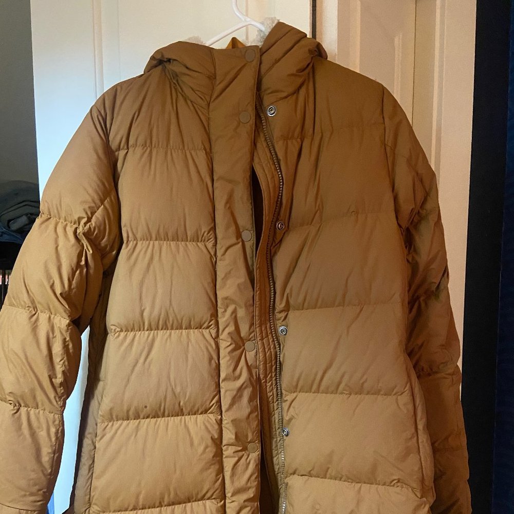 Women's REI down parka tan small